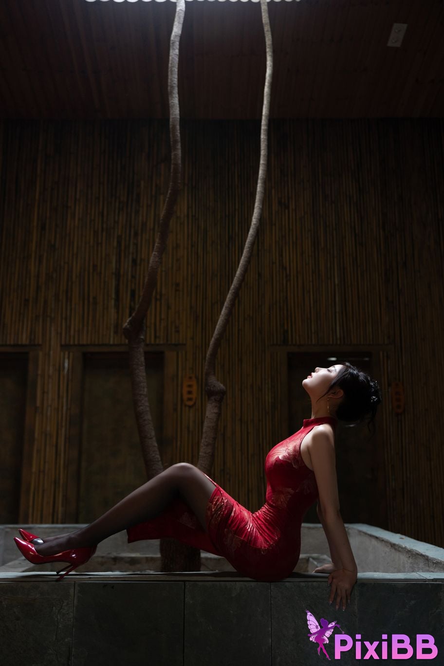 No watermark for in app purchases Yang Chen Chenchen Yome XIUREN model red cheongsam PixiBB.COM 008