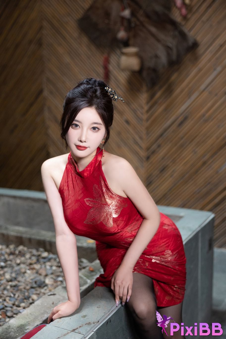 No watermark for in app purchases Yang Chen Chenchen Yome XIUREN model red cheongsam PixiBB.COM 009