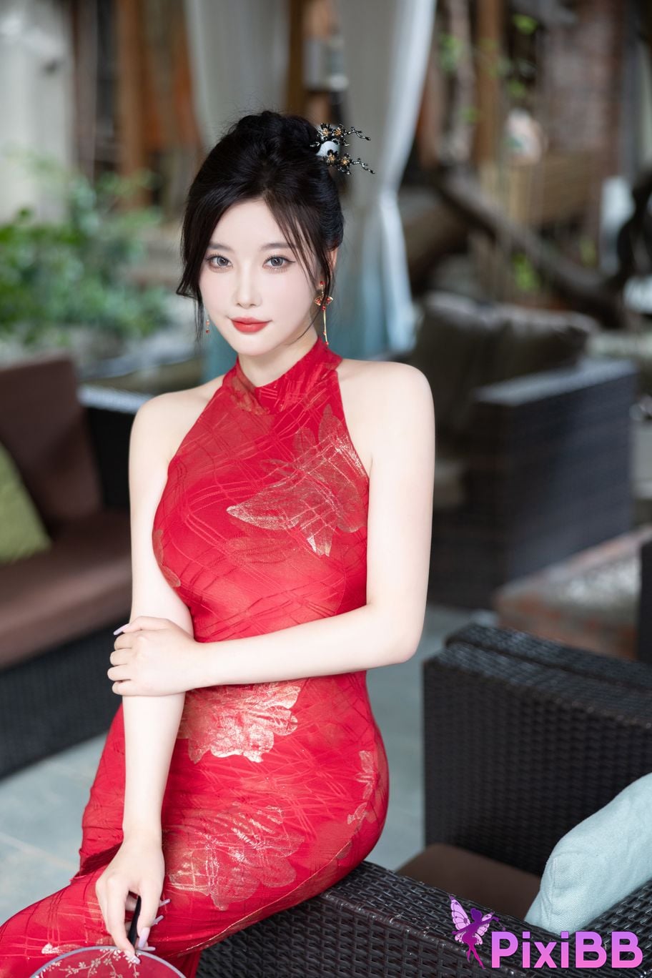 No watermark for in app purchases Yang Chen Chenchen Yome XIUREN model red cheongsam PixiBB.COM 020