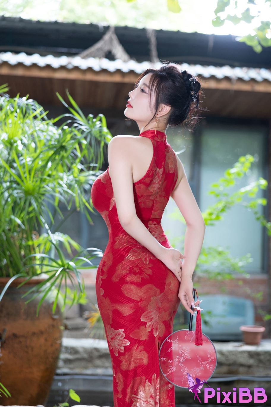 No watermark for in app purchases Yang Chen Chenchen Yome XIUREN model red cheongsam PixiBB.COM 022