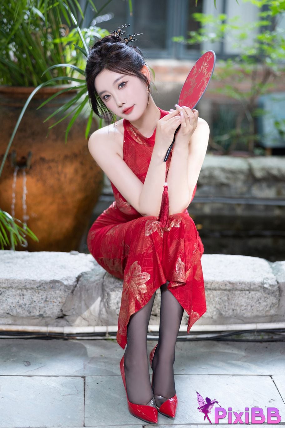 No watermark for in app purchases Yang Chen Chenchen Yome XIUREN model red cheongsam PixiBB.COM 023