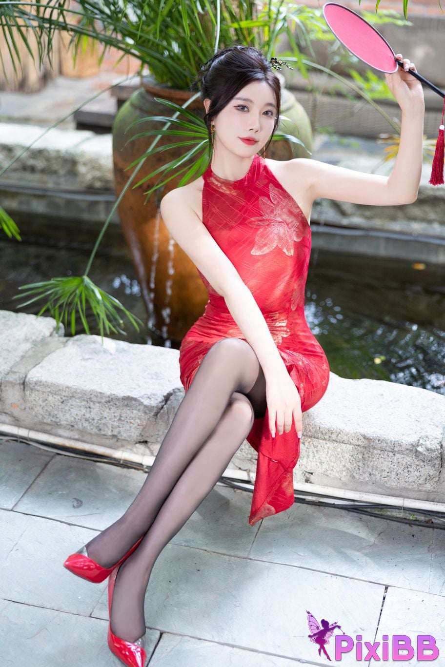 No watermark for in app purchases Yang Chen Chenchen Yome XIUREN model red cheongsam PixiBB.COM 025