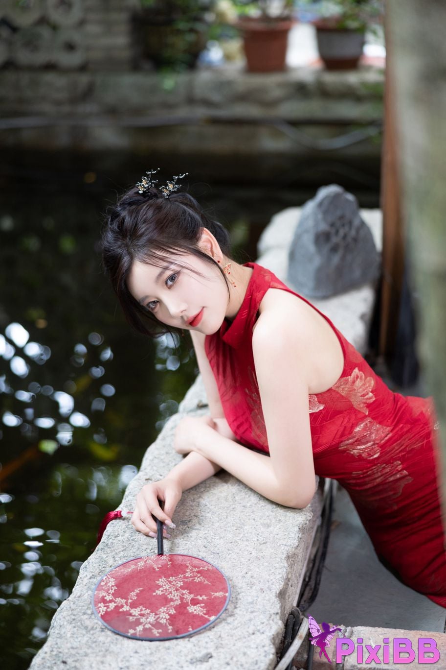 No watermark for in app purchases Yang Chen Chenchen Yome XIUREN model red cheongsam PixiBB.COM 030