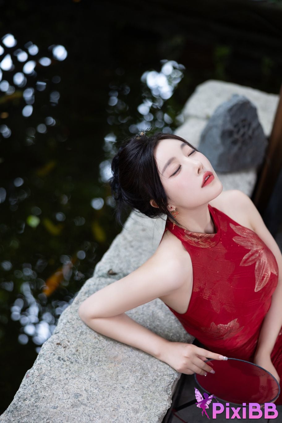 No watermark for in app purchases Yang Chen Chenchen Yome XIUREN model red cheongsam PixiBB.COM 031
