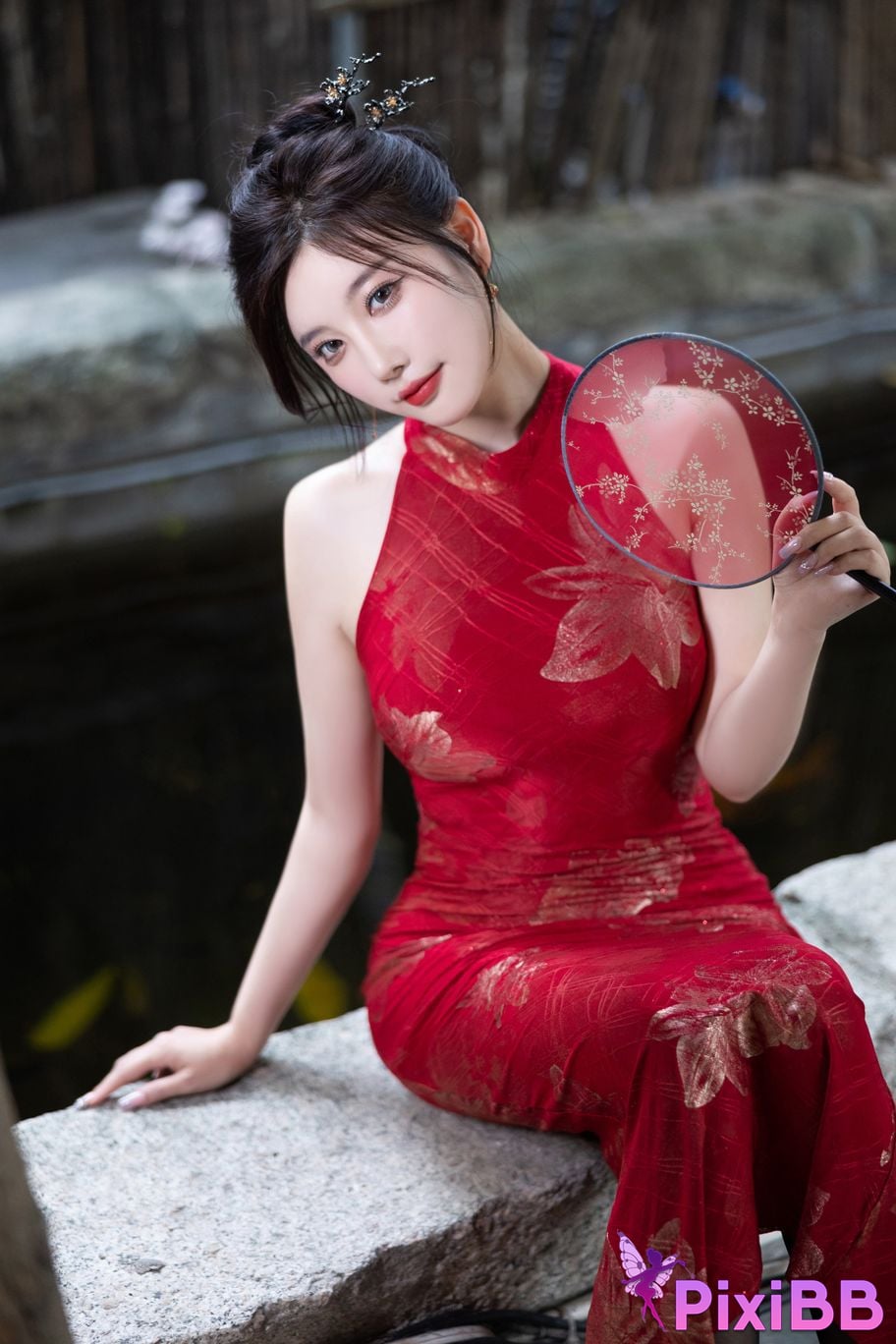 No watermark for in app purchases Yang Chen Chenchen Yome XIUREN model red cheongsam PixiBB.COM 034