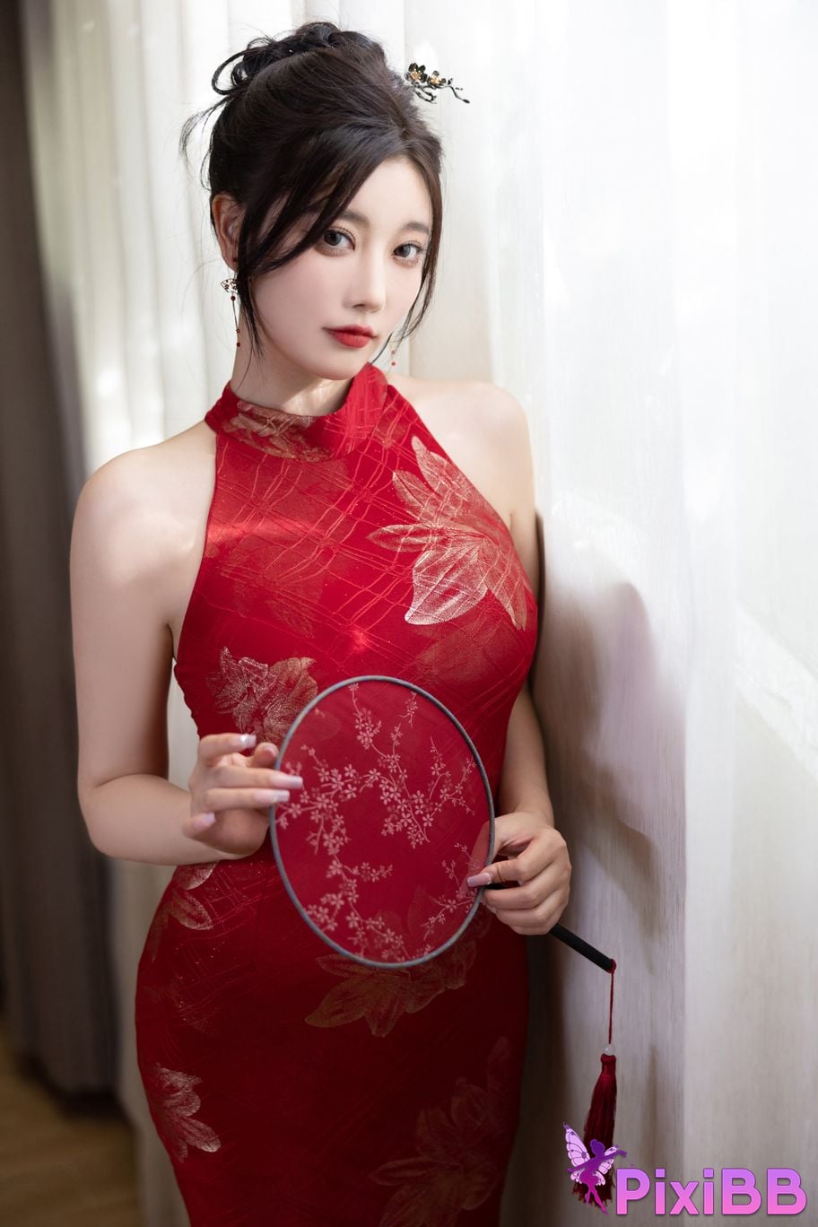 No watermark for in app purchases Yang Chen Chenchen Yome XIUREN model red cheongsam PixiBB.COM 037