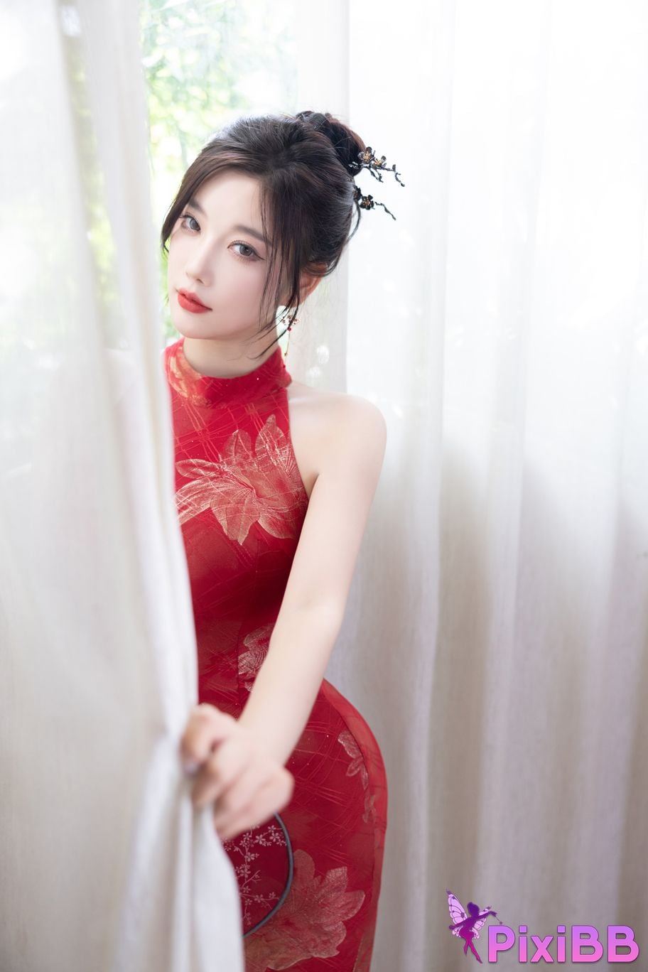 No watermark for in app purchases Yang Chen Chenchen Yome XIUREN model red cheongsam PixiBB.COM 039