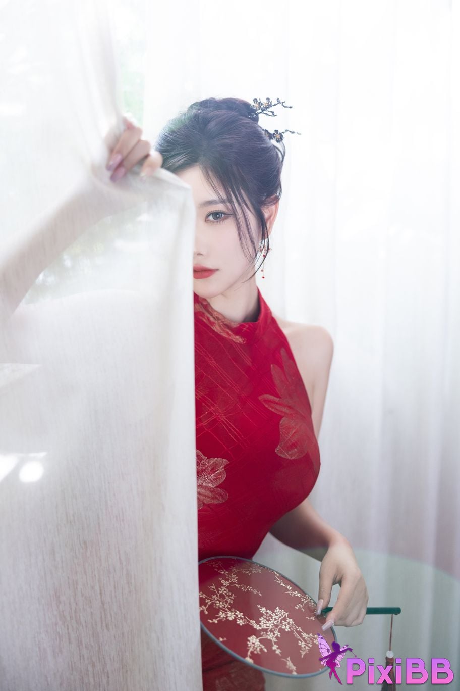 No watermark for in app purchases Yang Chen Chenchen Yome XIUREN model red cheongsam PixiBB.COM 042