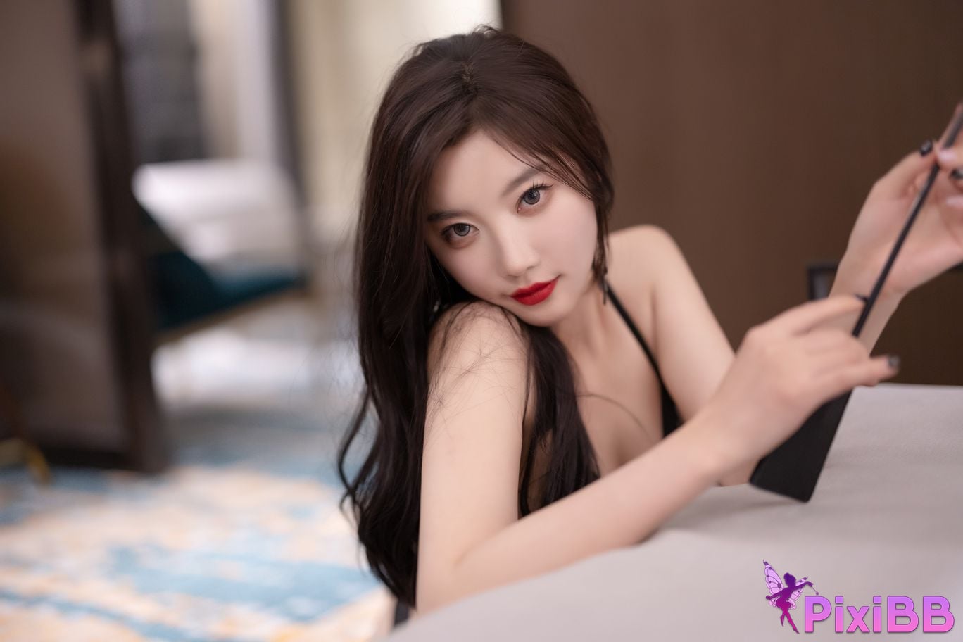 No watermark for in app purchases Yang Chen Chenchen Yome XIUREN model Sexy black stockings PixiBB.COM 064