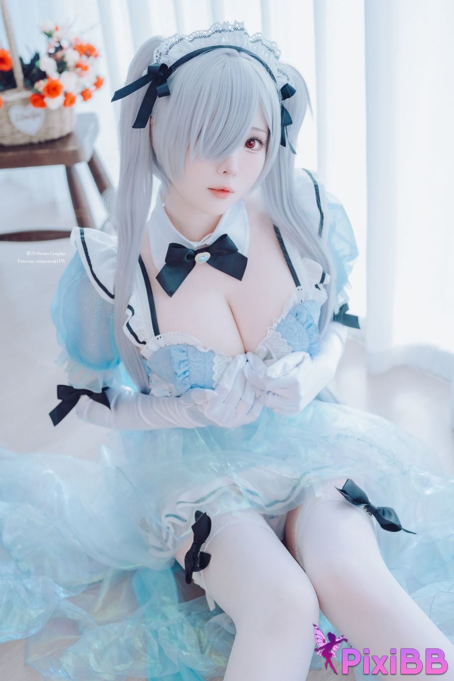 Cosplayer Shimotsuki shimo Cinderella Maid NIKKE maid outfit VOL.2 PixiBB.COM 001