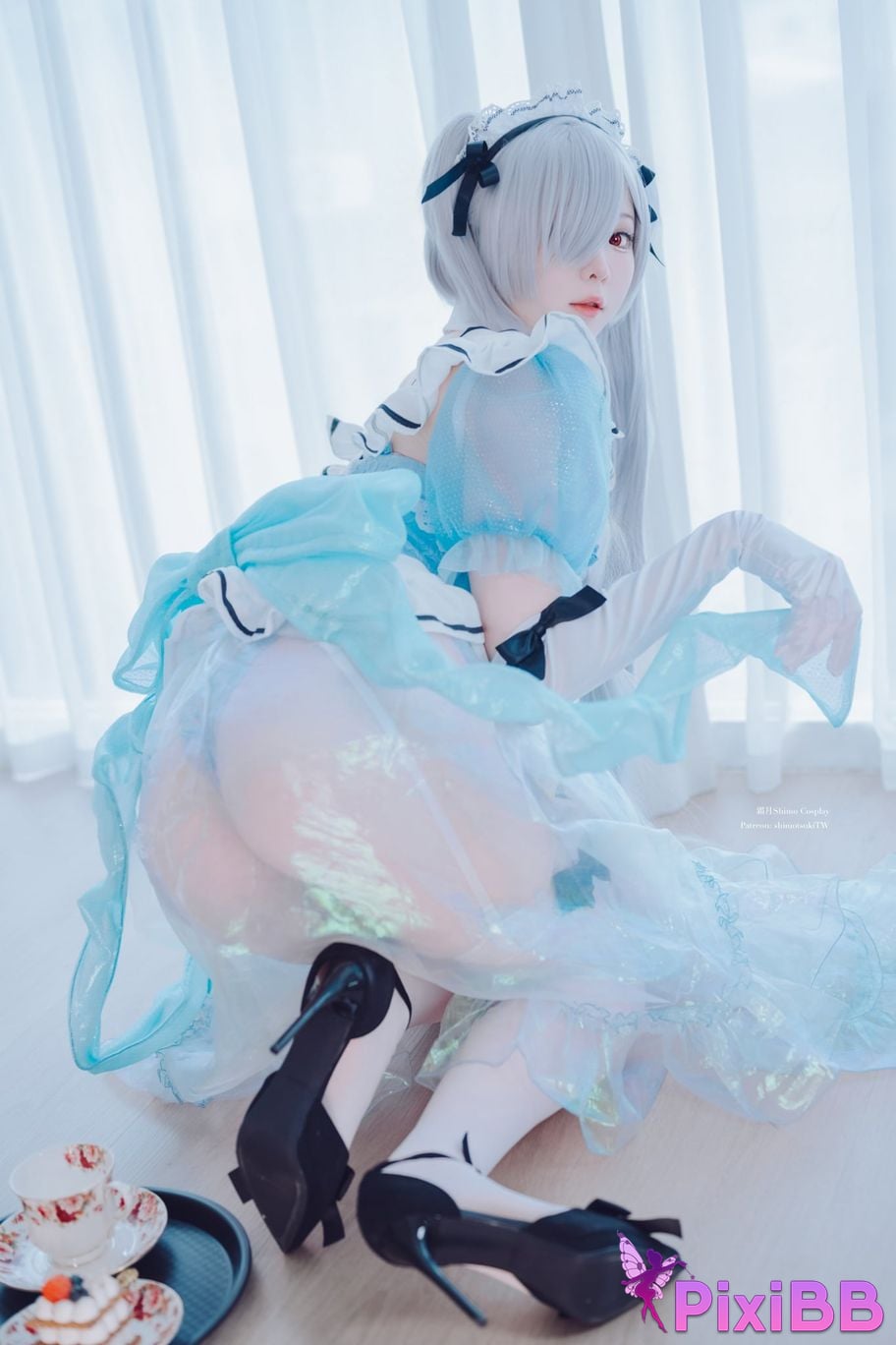 Cosplayer Shimotsuki shimo Cinderella Maid NIKKE maid outfit VOL.2 PixiBB.COM 003