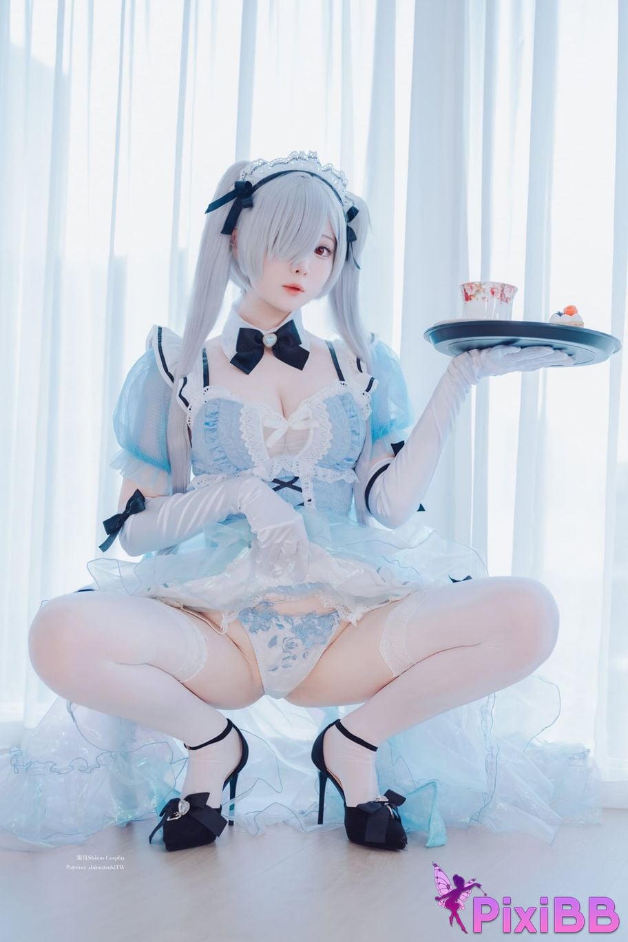 Cosplayer Shimotsuki shimo Cinderella Maid NIKKE maid outfit VOL.2 PixiBB.COM 005