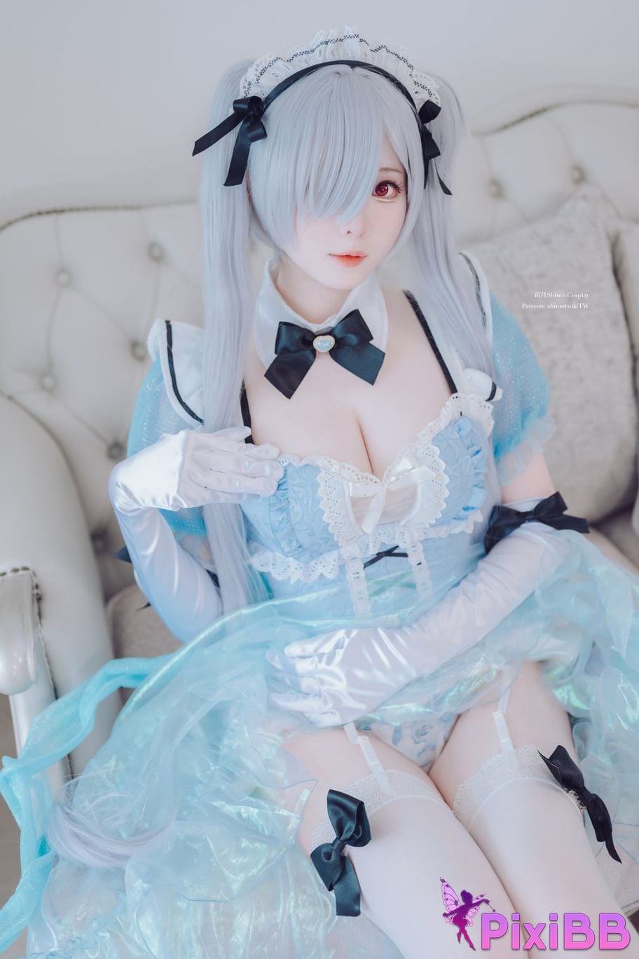 Cosplayer Shimotsuki shimo Cinderella Maid NIKKE maid outfit VOL.2 PixiBB.COM 008