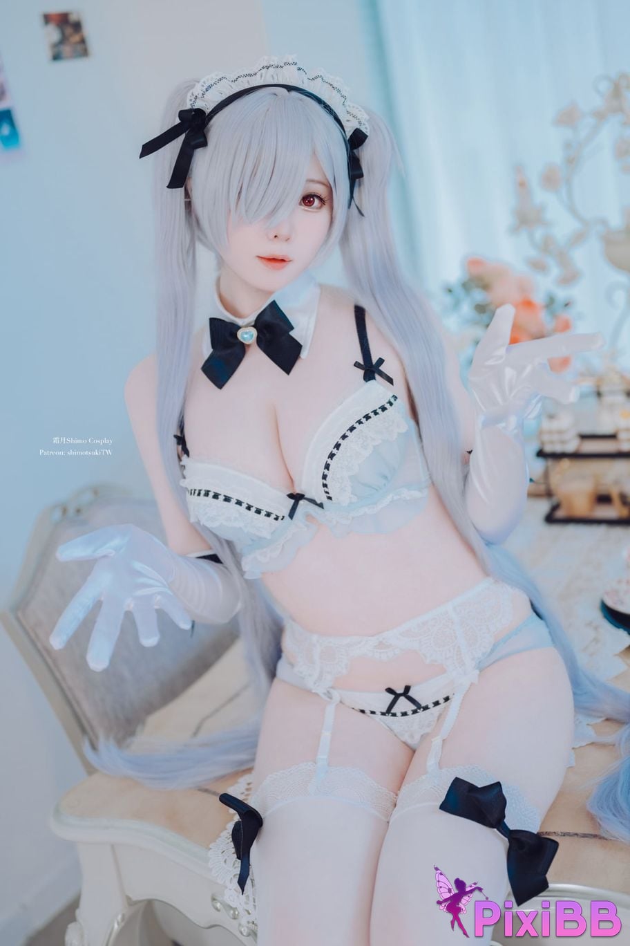 Cosplayer Shimotsuki shimo Cinderella Maid NIKKE maid outfit VOL.2 PixiBB.COM 016