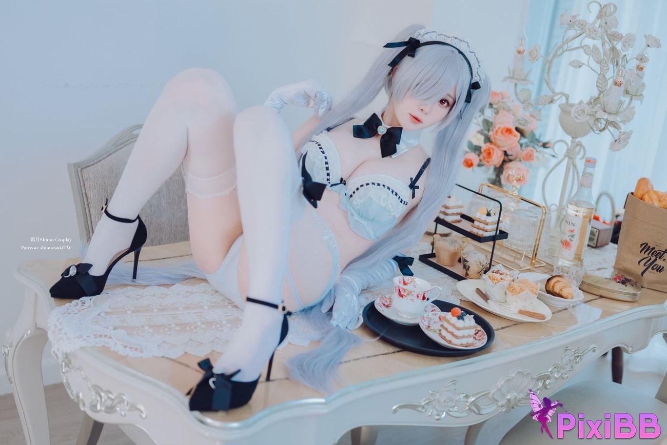 Cosplayer Shimotsuki shimo Cinderella Maid NIKKE maid outfit VOL.2 PixiBB.COM 017