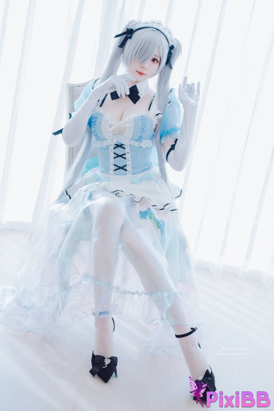 Cosplayer Shimotsuki shimo Cinderella Maid NIKKE maid outfit VOL.2 PixiBB.COM 022