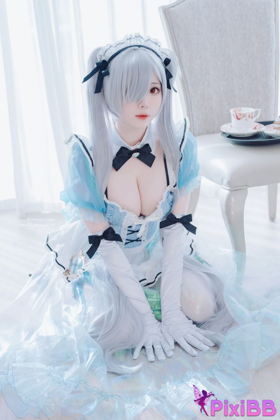 Cosplayer Shimotsuki shimo Cinderella Maid NIKKE maid outfit VOL.2 PixiBB.COM 027