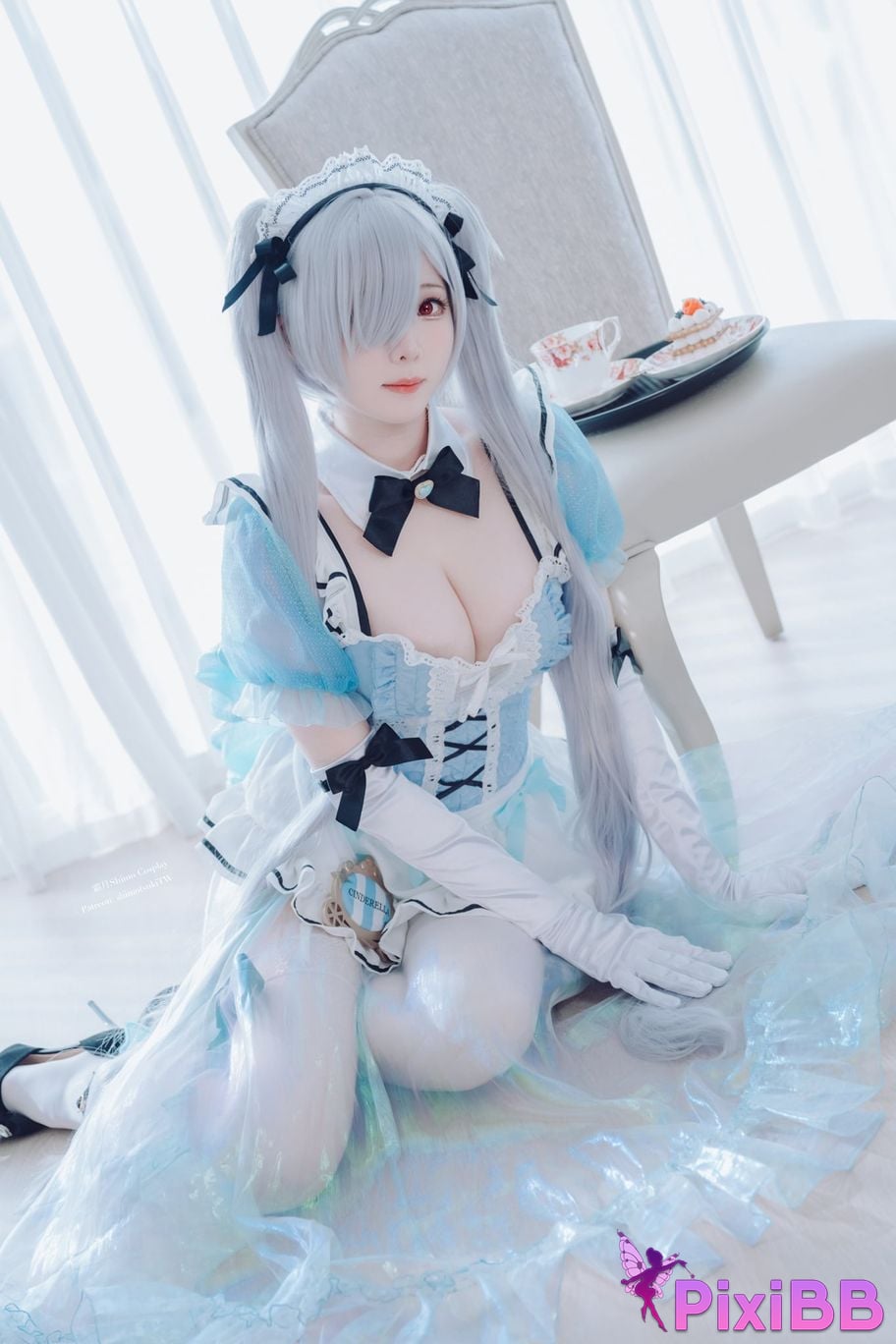 Cosplayer Shimotsuki shimo Cinderella Maid NIKKE maid outfit VOL.2 PixiBB.COM 029