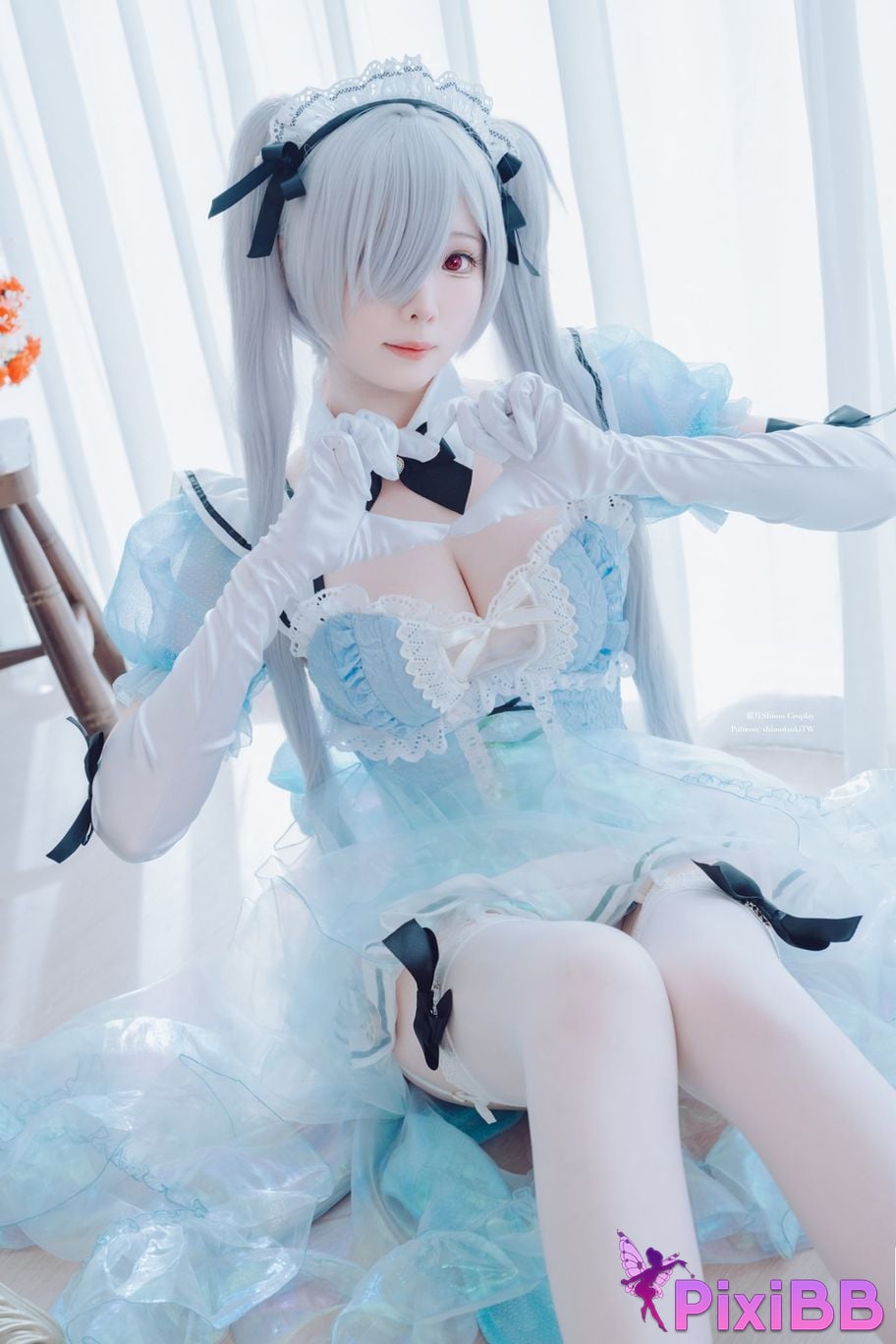 Cosplayer Shimotsuki shimo Cinderella Maid NIKKE maid outfit VOL.2 PixiBB.COM 032