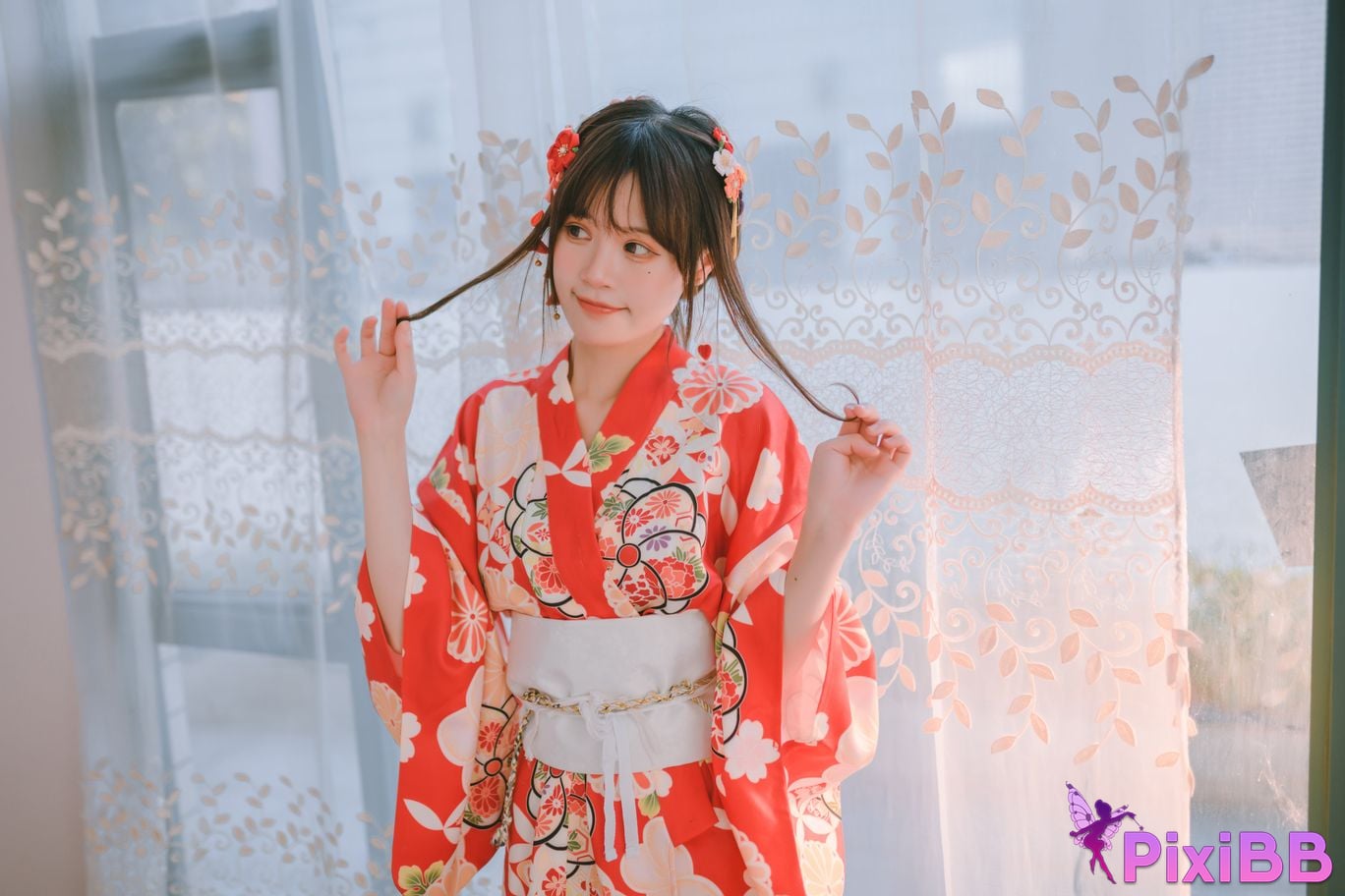 Cosplay Chitanda Kako Daily Life Yukata Indoor PixiBB.COM 001