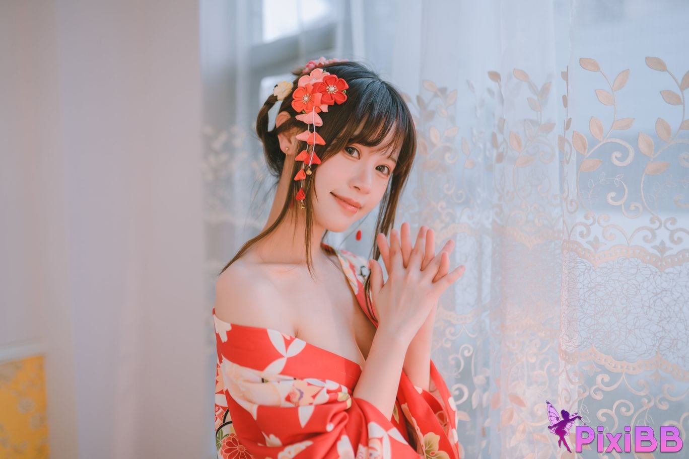 Cosplay Chitanda Kako Daily Life Yukata Indoor PixiBB.COM 007