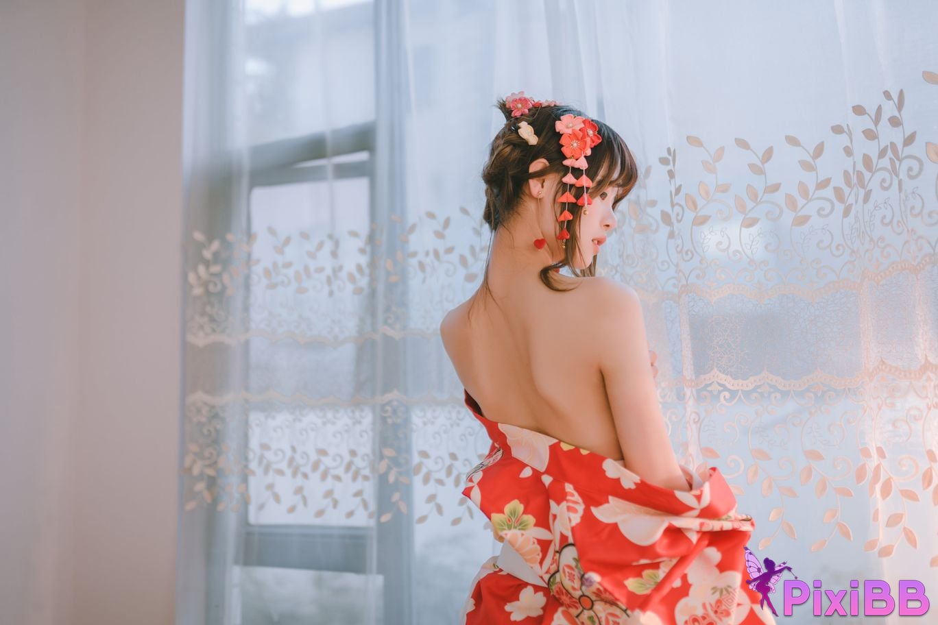 Cosplay Chitanda Kako Daily Life Yukata Indoor PixiBB.COM 009