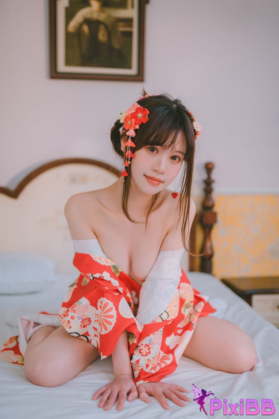 Cosplay Chitanda Kako Daily Life Yukata Indoor PixiBB.COM 020