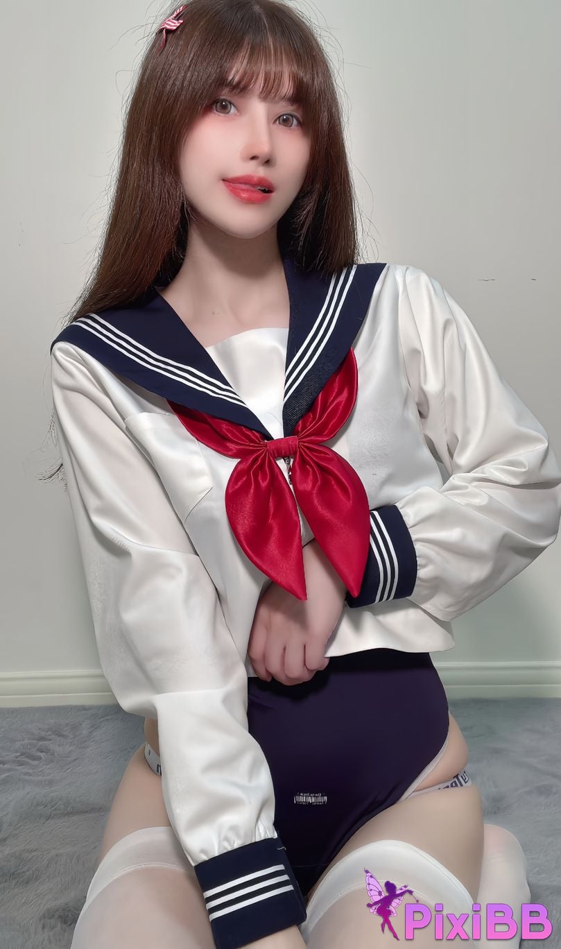 Cosplay Lu Eight Years Old White Silk Sailor Suit PixiBB.COM 001