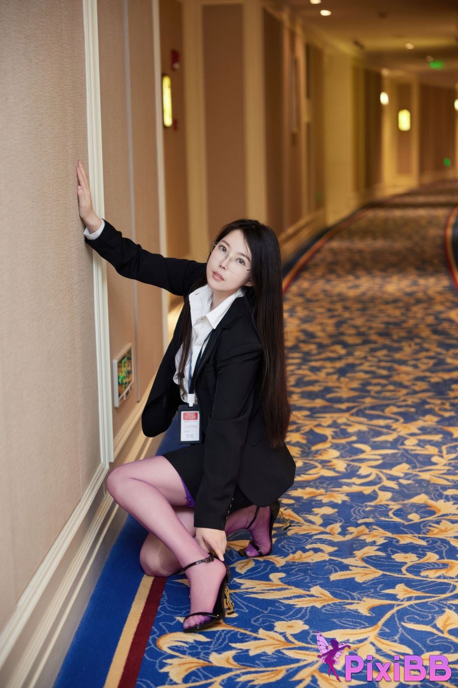 No watermark for in app purchases Bai Ru Xue Ruxue XIUREN model purple silk OL PixiBB.COM 006