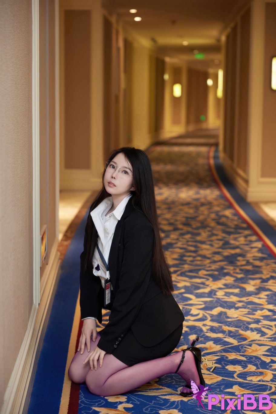 No watermark for in app purchases Bai Ru Xue Ruxue XIUREN model purple silk OL PixiBB.COM 008