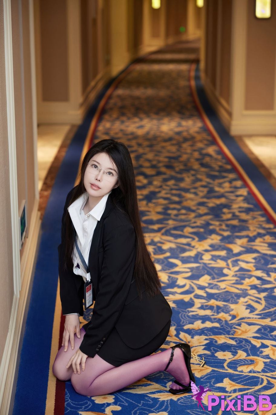 No watermark for in app purchases Bai Ru Xue Ruxue XIUREN model purple silk OL PixiBB.COM 009