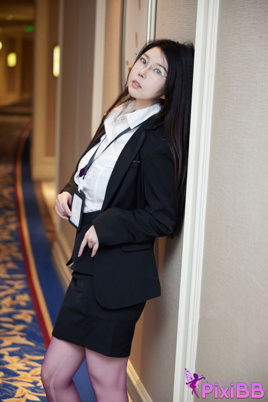 No watermark for in app purchases Bai Ru Xue Ruxue XIUREN model purple silk OL PixiBB.COM 011