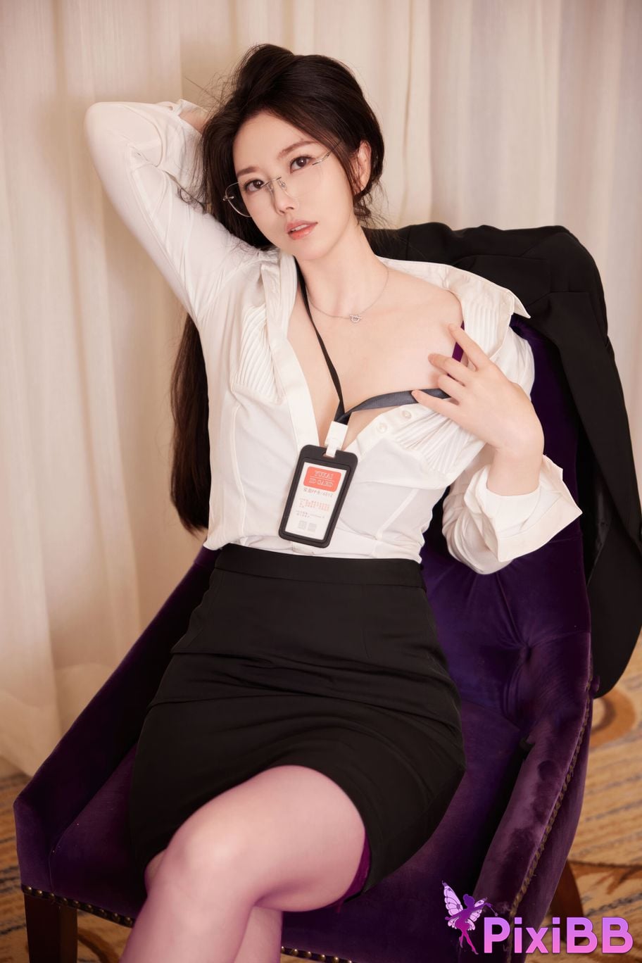 No watermark for in app purchases Bai Ru Xue Ruxue XIUREN model purple silk OL PixiBB.COM 029