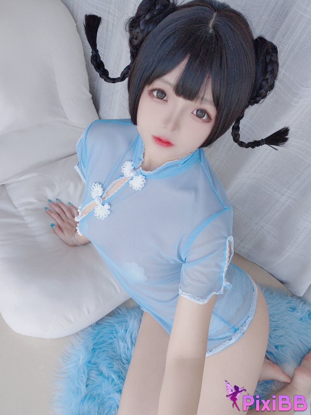 Cosplayer Hinajiao Transparent cheongsam selfie PixiBB.COM 001