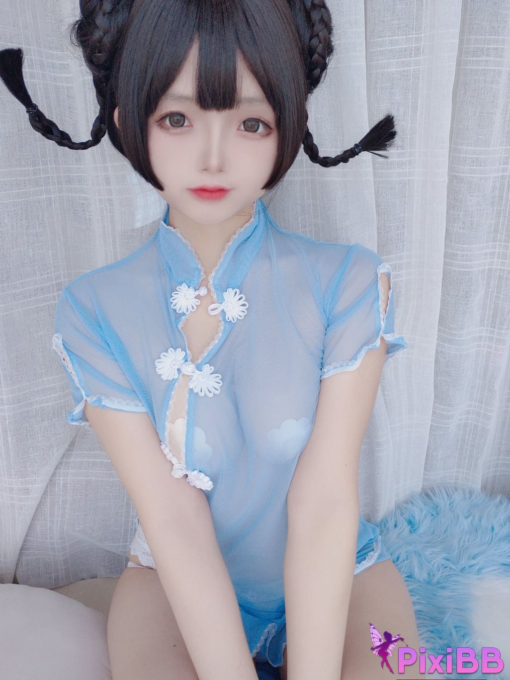 Cosplayer Hinajiao Transparent cheongsam selfie PixiBB.COM 012