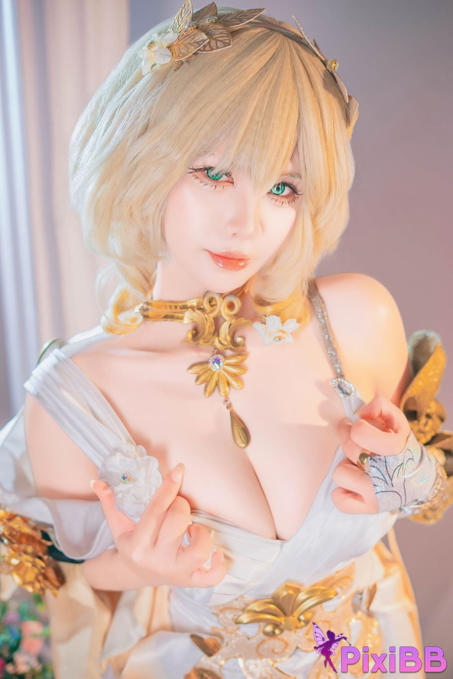 Cosplayer Pyon Pyoncos peon Aglaea HonkaiStar Rail Iron collapse aglaia PixiBB.COM 004