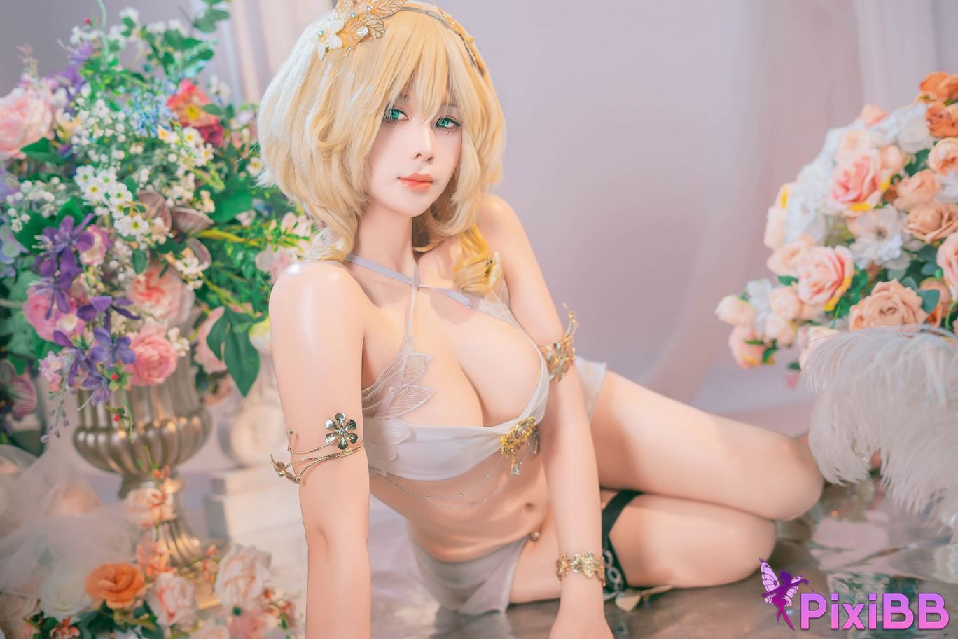 Cosplayer Pyon Pyoncos peon Aglaea HonkaiStar Rail Iron collapse aglaia PixiBB.COM 028