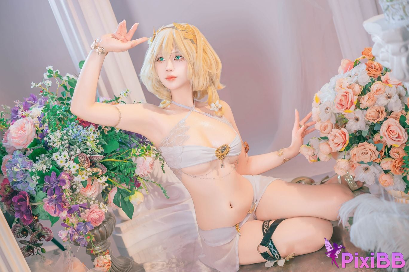 Cosplayer Pyon Pyoncos peon Aglaea HonkaiStar Rail Iron collapse aglaia PixiBB.COM 029