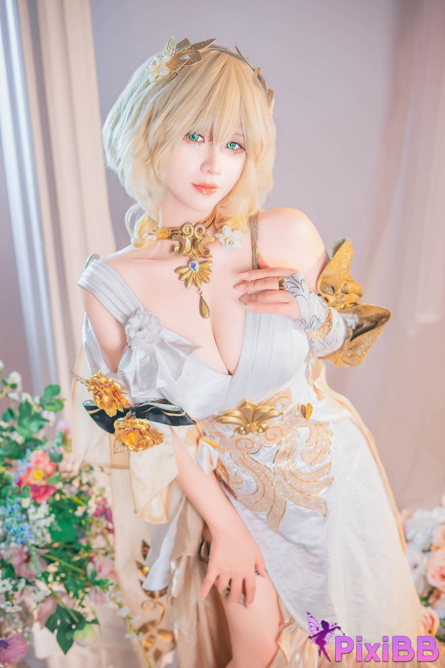 Cosplayer Pyon Pyoncos peon Aglaea HonkaiStar Rail Iron collapse aglaia PixiBB.COM 089