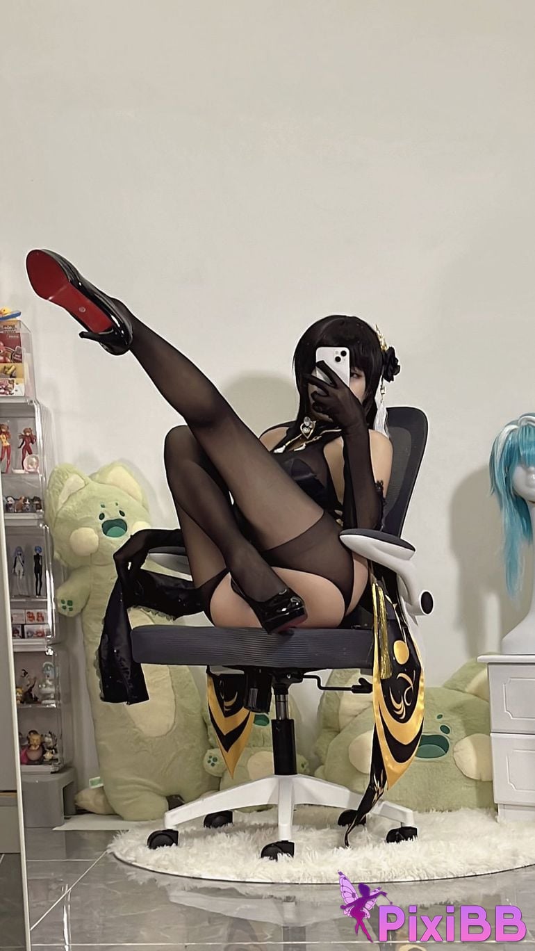 Cosplayer shadowless meow Ghost Zhenhai black cheongsam PixiBB.COM 020
