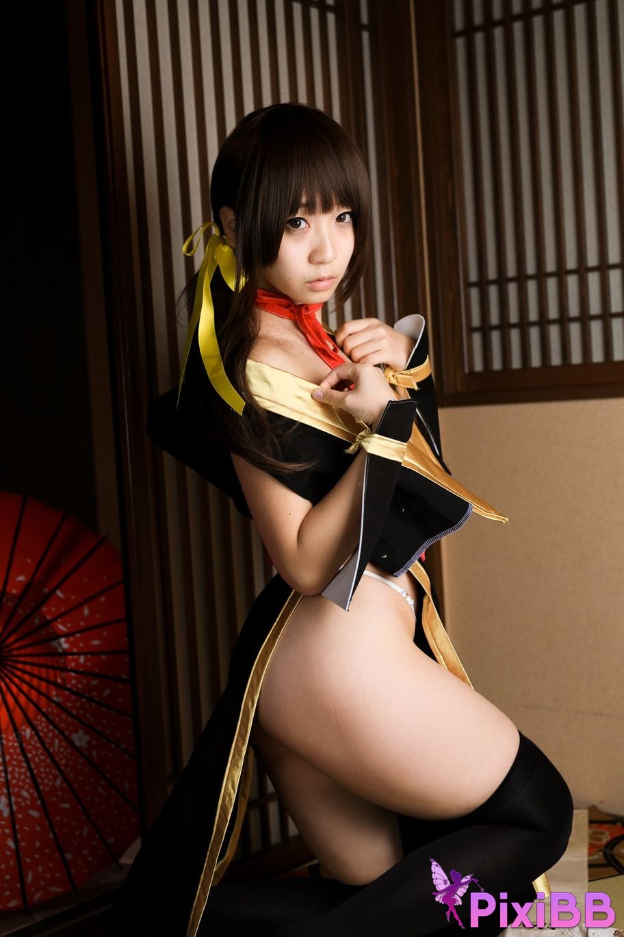 Japanese Idol Moe Iori Kasumi stomach character too degree PixiBB.COM 002