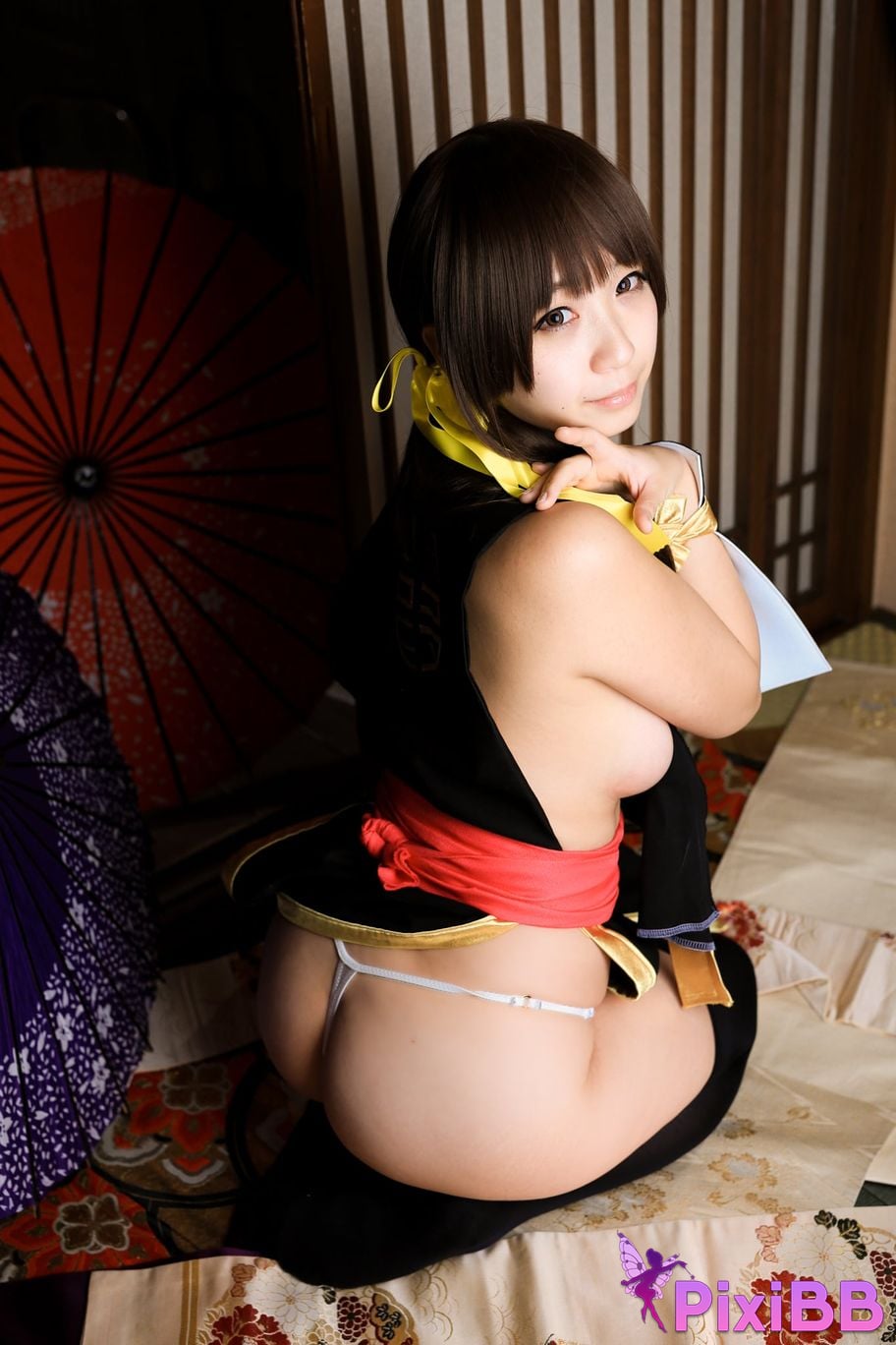 Japanese Idol Moe Iori Kasumi stomach character too degree PixiBB.COM 057