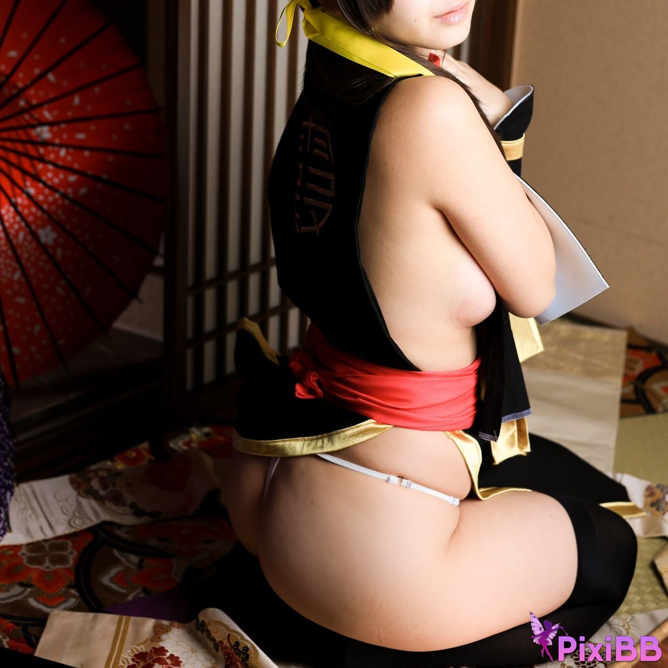 Japanese Idol Moe Iori Kasumi stomach character too degree PixiBB.COM 079