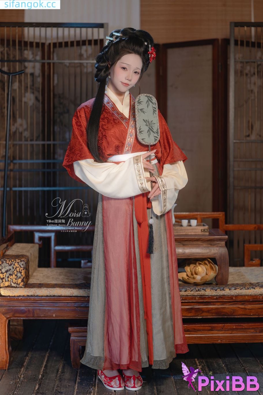 Cosplayer Sticky Dumpling Rabbit 2026 Year 02 monthly works Hurry up golden lotus welcomes spring PixiBB.COM 034