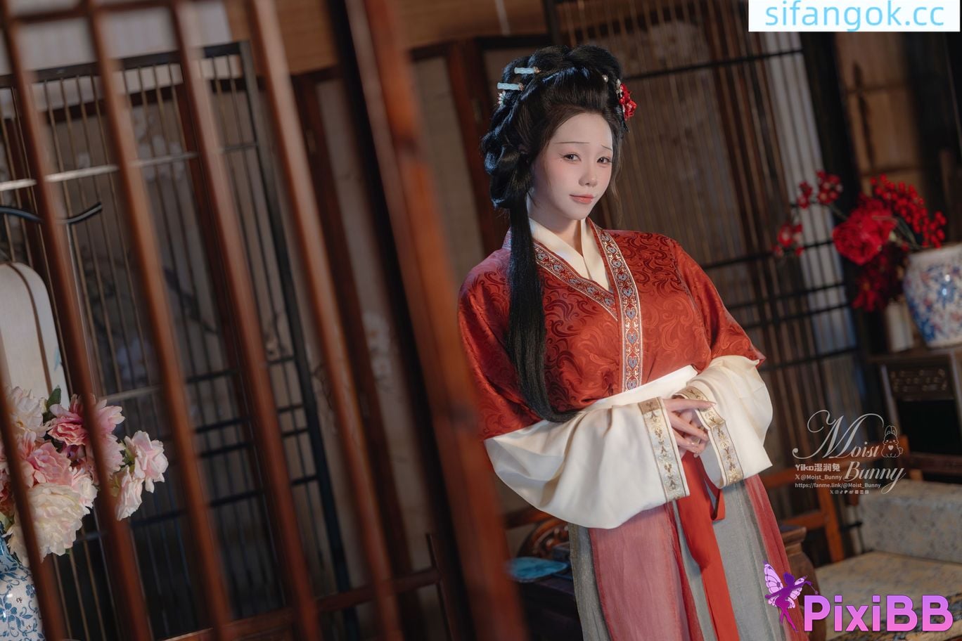 Cosplayer Sticky Dumpling Rabbit 2026 Year 02 monthly works Hurry up golden lotus welcomes spring PixiBB.COM 056