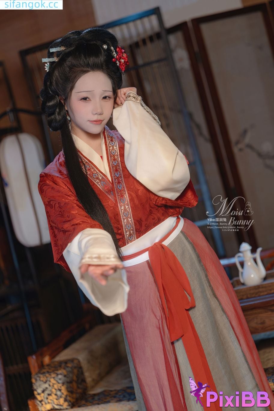 Cosplayer Sticky Dumpling Rabbit 2026 Year 02 monthly works Hurry up golden lotus welcomes spring PixiBB.COM 089