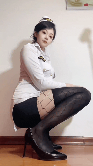 Stir fried shredded pork Douyin glossy black stockings high heels royal sister PixiBB.COM 046