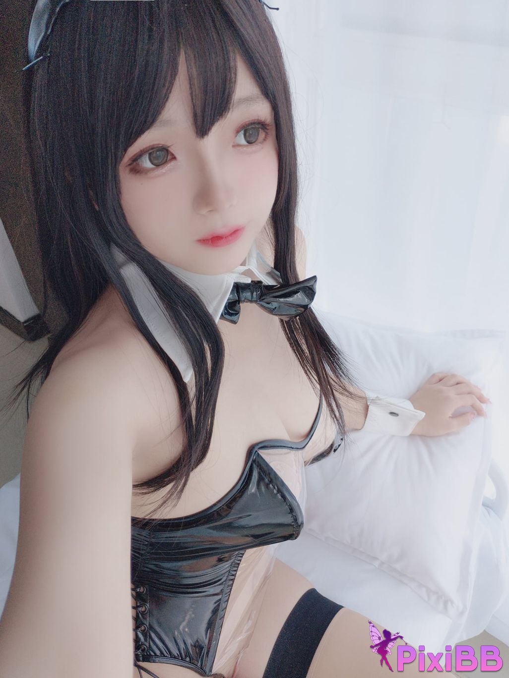 Cosplayer Hinajiao Transparent bunny girl selfie PixiBB.COM 009