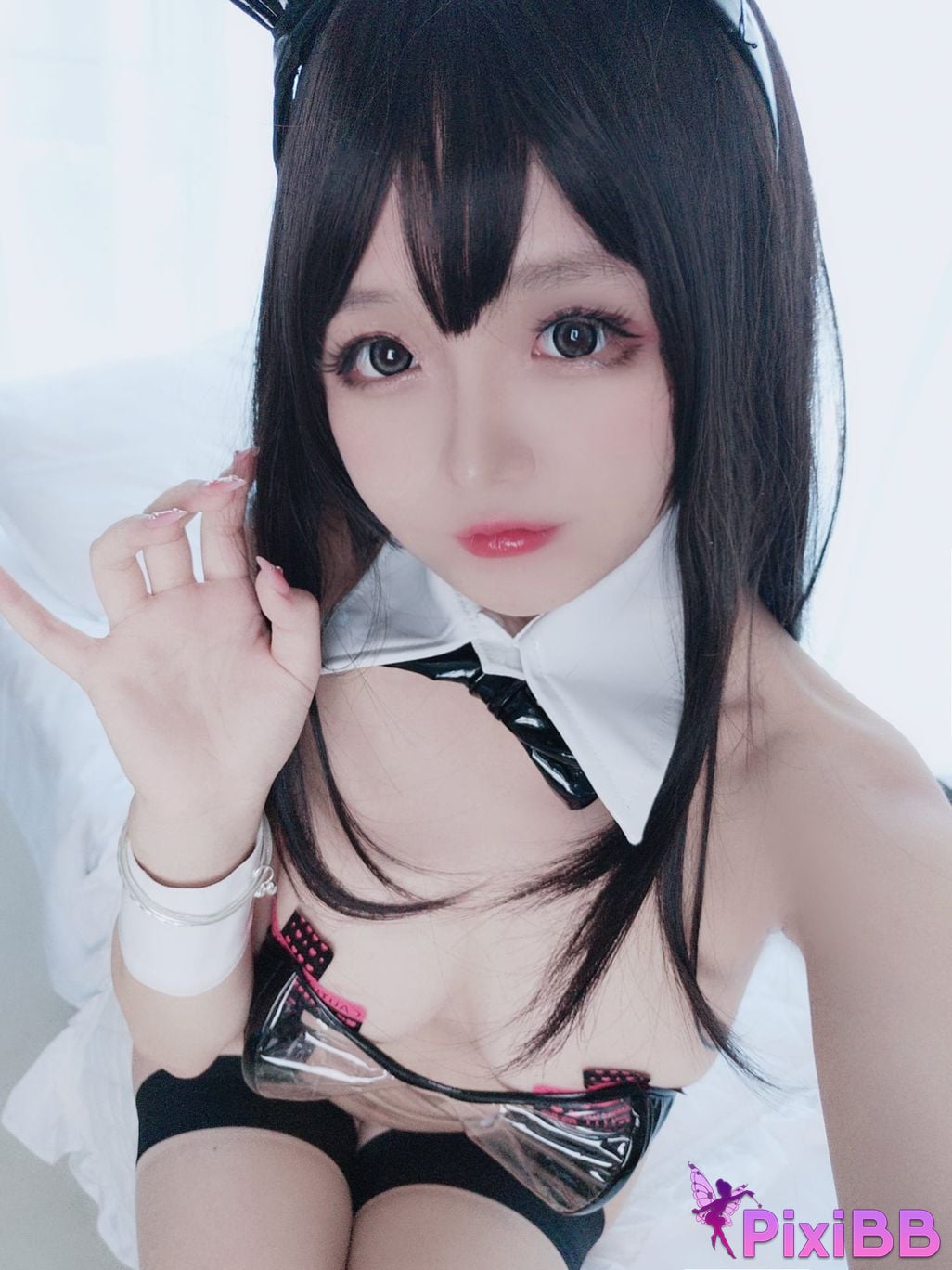 Cosplayer Hinajiao Transparent bunny girl selfie PixiBB.COM 033