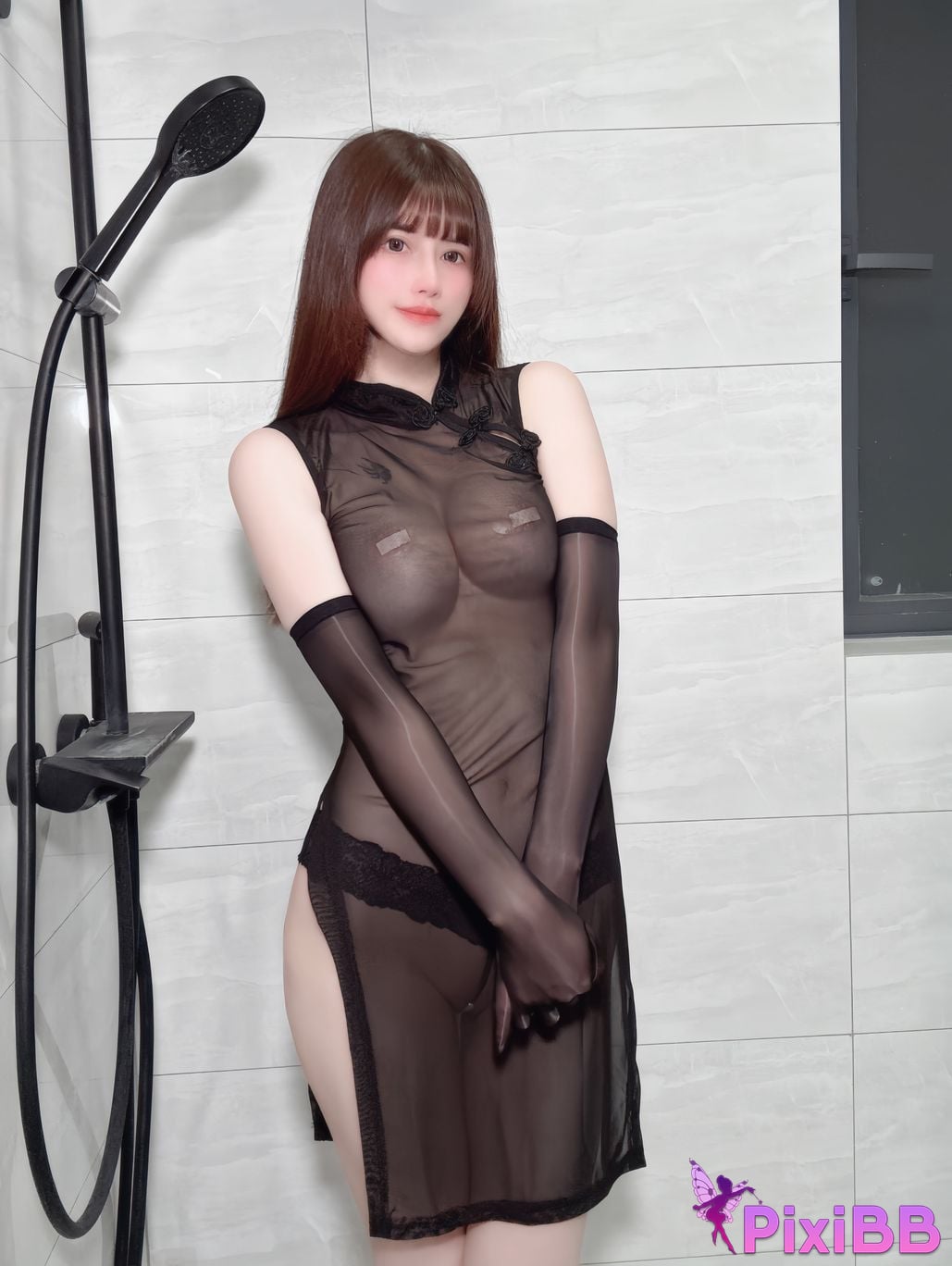 Cosplayer Deer eight years old Transparent cheongsam bathroom PixiBB.COM 003